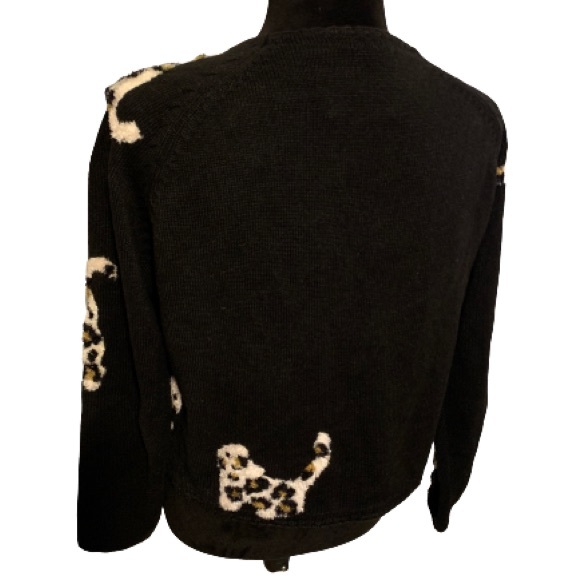 Michael Simon Sz Med Lux Animal Print Jeweled Cardigan Sweater Vintage 1999 EUC - Picture 5 of 10